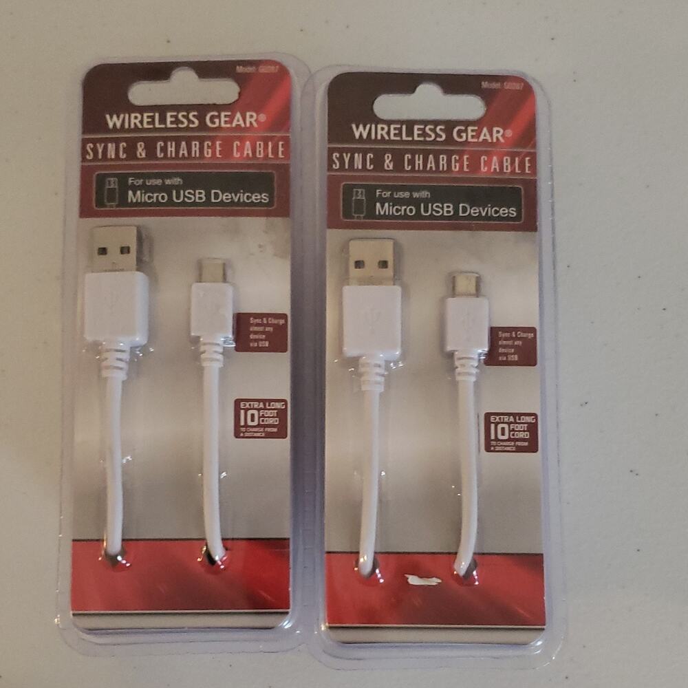 Wireless Gear 10 ft Micro-USB Sync & Charge Cable White